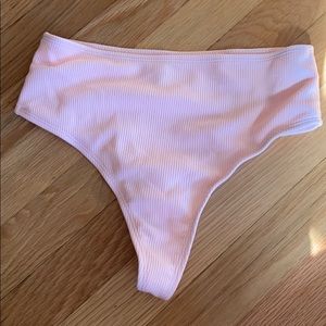 NWOT boutine LA pink ribbed bikini bottoms